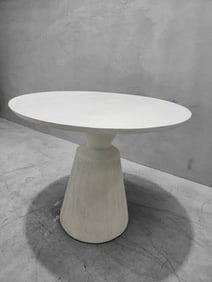 Rustic Natural Cast Stone Fisher Indoor/Outdoor Pedestal Dining Table by Summer Classics