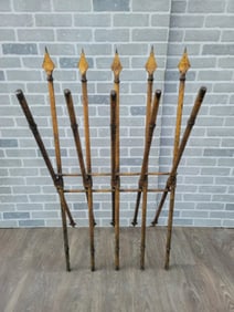 Antique Gothic Medieval Iron Spear Floor Rack