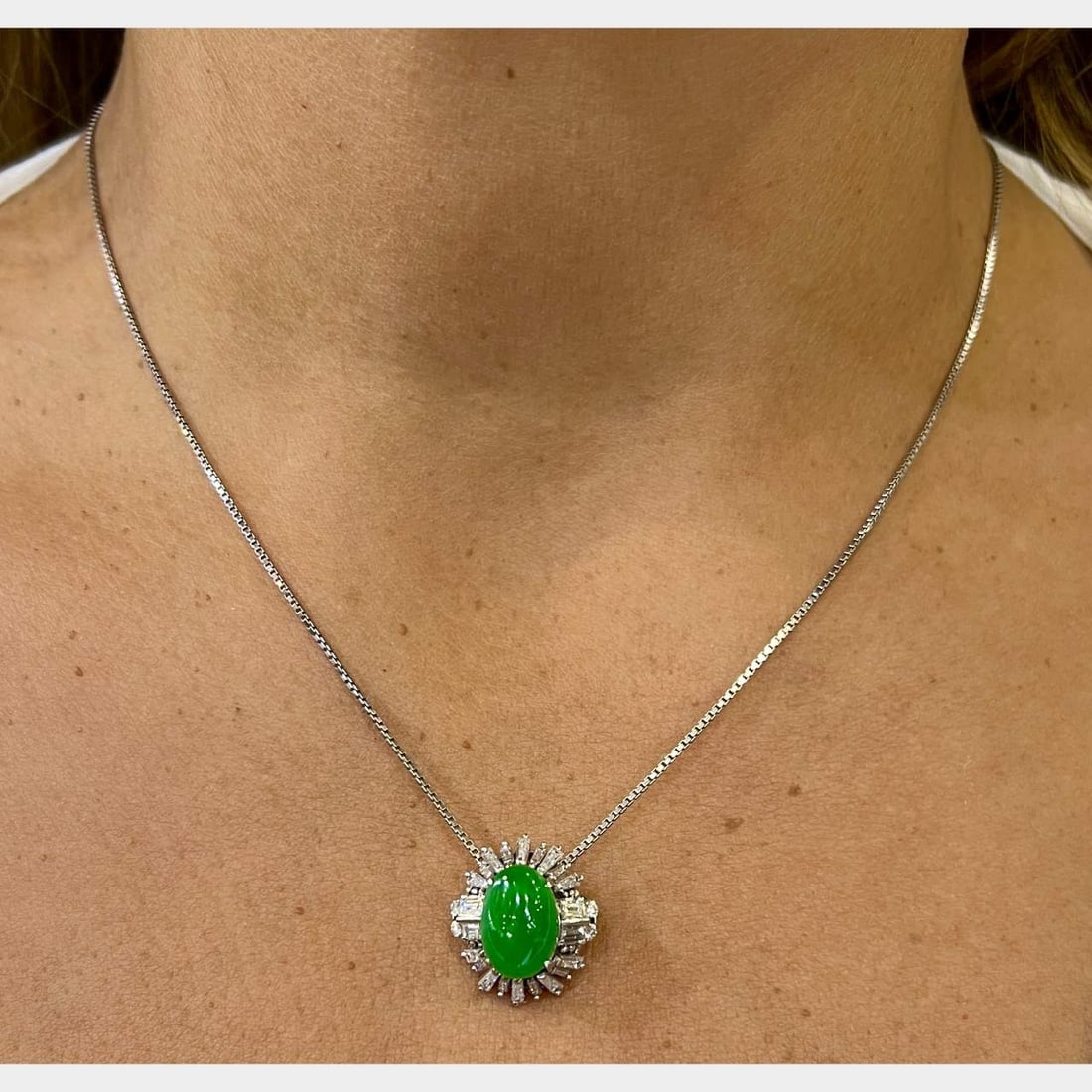 GIA Certified Jade & Diamond Necklace (1 of 3)