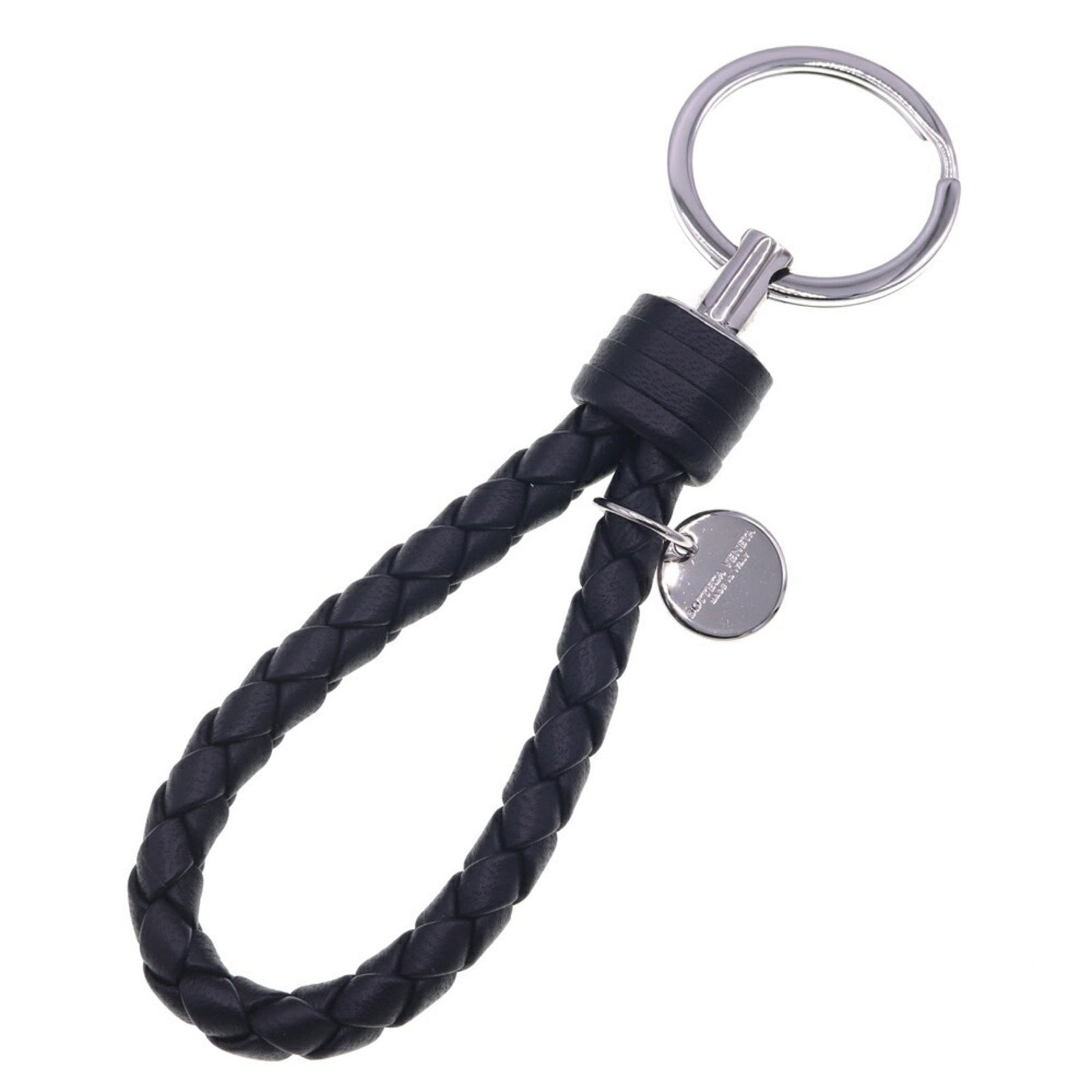 Bottega Veneta Key Ring Intrecciato 113539 Black Leather Women Men BOTTEGA VENETA (1 of 4)