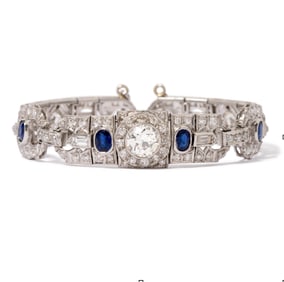 PLATINUM SAPPHIRE & BRACELET (CERT)