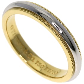 Tiffany & Co. Milgrain Ring, Platinum PT950 K18YG, Women's, TIFFANY