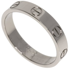 Cartier Mini Love Ring #51 Ring, 18K White Gold, Women's, CARTIER