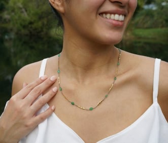 18k Emerald Watch Chatelaine Chocker