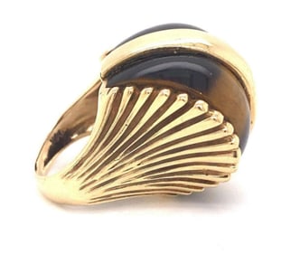 14k Retro Tiger Eye Ring