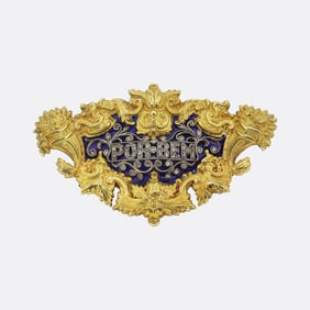 Antique Enamel and Diamond Brooch