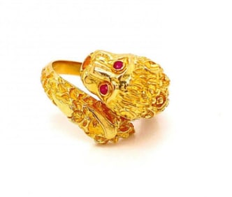 18k Greek Mythology Signed Ring