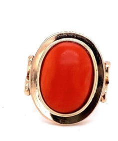 18k Retro Coral Ring