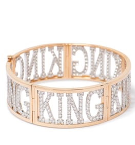 18K WHITE & ROSE NINA & KO DIAMOND BRACELET, 38.00 dwt., 10.00ct.TW ROUND WHITE Diamonds Size7.50