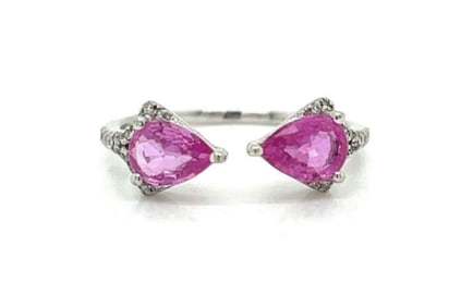 14k Diamond Pink Sapphire Ring