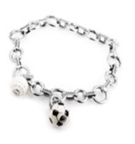 Aaron Basha 18K White Gold Diamond Sports Charm Bracelet B2087SMA