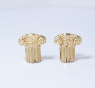 18K YELLOW GOLD HENRY DUNAY EARRINGS, 13.90 dwt., Serial#E3118 Size0.75
