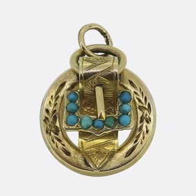 Victorian Turquoise Buckle Charm Pendant