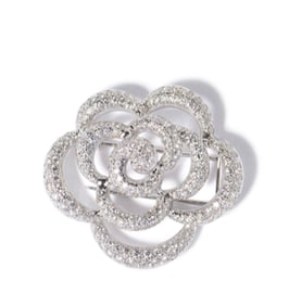 18K WHITE GOLD DIAMOND PIN, 11.10 dwt., 4.80ct.TW ROUND WHITE Diamonds Size1.25