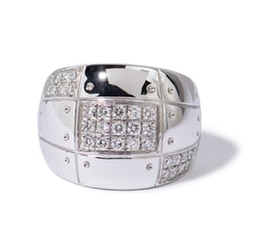 18K WHITE GOLD SALVINI DIAMOND RING, 10.60 dwt., .60ct.TW ROUND WHITE Diamonds Size6.00