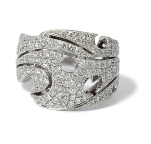 18K WHITE GOLD GILAN DIAMOND RING, 10.10 dwt., 1.75ct.TW ROUND WHITE Diamonds Serial#Y24653 Size6.75