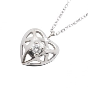 Tiffany Necklace Heart 1PD K18WG White Gold Diamond Ladies