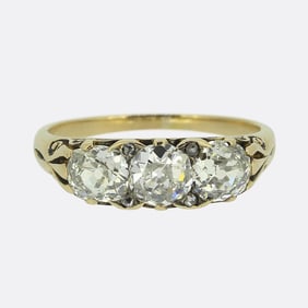 18ct Antique Old-Cut Diamond Three-Stone Ring