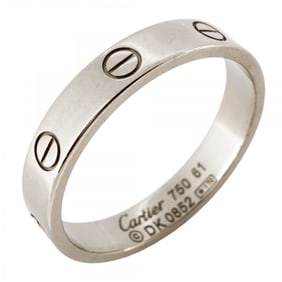 Cartier Ring Mini Love K18WG White Gold #61 Men's Women's