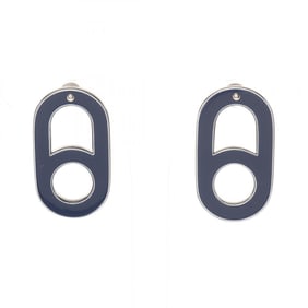 Hermes HERMES Varision Earrings Lacquer Wood Women's Blue