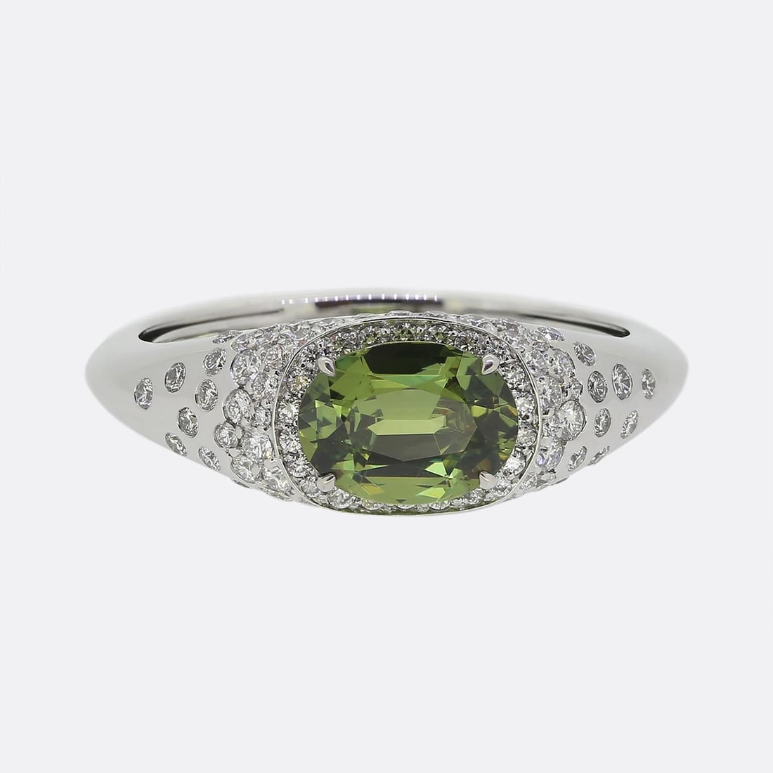 Kat Florence 1.23 Carat Demantoid Garnet and Diamond Ring (1 of 4)