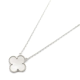 Van Cleef & Arpels Alhambra Necklace, K18WG (White Gold), Mother of Pearl, Women's, White
