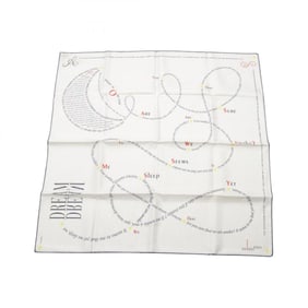 Hermes HERMES Carré 70 In Pursuit of Dreams Silk Scarf for Women Ivory Navy Multicolor