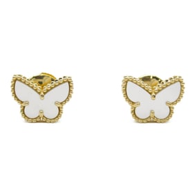 Van Cleef & Arpels Sweet Alhambra Papillon Mother of Pearl Earrings, K18 (yellow gold), Pearl,