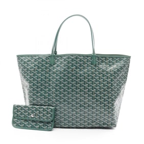 Goyard Saint Louis GM Tote Bag, Coated Canvas, Leather, Women's, Green, Multicolor