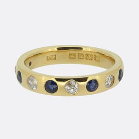 Antique Sapphire and Diamond Band Ring