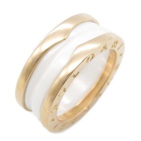 BVLGARI B-zero1 Ring Ceramic K18PG (Pink Gold) Men's Women's White