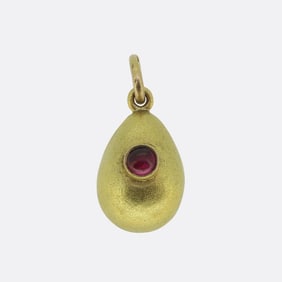 Fabergé Cabochon Ruby Egg Pendant