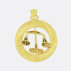 Vintage Libra Zodiac Pendant