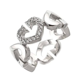Cartier C Heart #49 Ring Diamond K18 WG White Gold 750