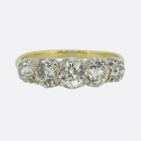 Victorian Old Cut Diamond Five-Stone Ring