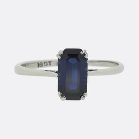 Art Deco Sapphire Solitaire Ring