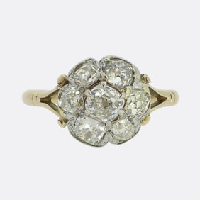 Edwardian Old Cut Diamond Cluster Ring