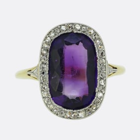 Art Deco Amethyst and Diamond Ring