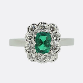 Vintage Emerald and Diamond Ring
