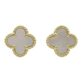 Van Cleef & Arpels Sweet Alhambra Mother of Pearl Earrings, K18 (yellow gold), Pearl, Women's,