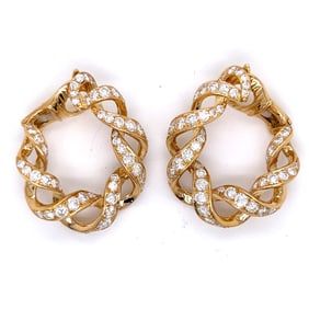 18K Yellow Gold 7.00 Ct. Diamond Earrings