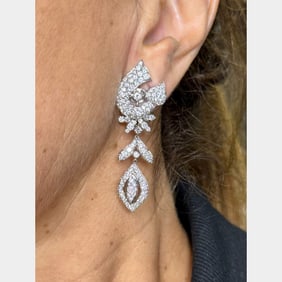 18k White Gold 7.50 Ct. Diamond Earrings