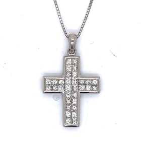 Platinum 1.40 Ct. Diamond Cross Necklace