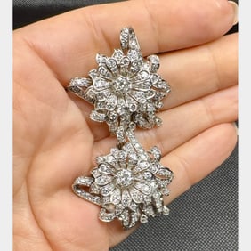 Art Deco Platinum & 18K Brooch Set