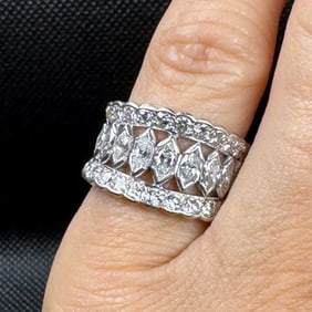Art Deco Platinum 3.70 Ct. Diamond Band