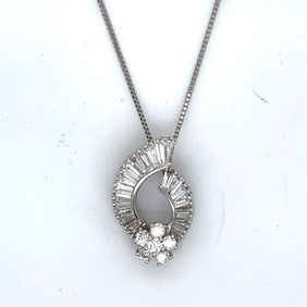 18K Diamond Pendant w/ Platinum Chain