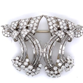 French Art Deco 12.50 Ct. Diamond Clips
