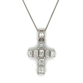 Platinum 4.50 Ct. Diamond Cross Necklace