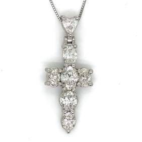 Platinum 5.20 Ct. Diamond Cross Necklace