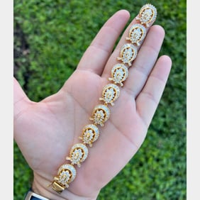 18K Yellow Gold 11.40 Ct. Diamond Bracelet w/ 14K Clasp